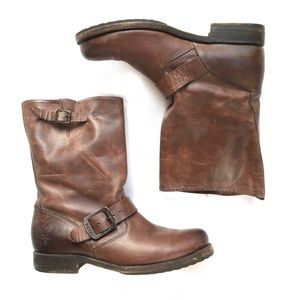 Frye Brown Leather Ankle Boots